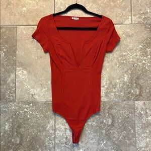 Free People Red Bodysuit